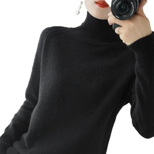 BAWUTZ Damen Cashmere Pullover, Rollkragenpullover Damen,Langarmpullover, Freizeitpullover