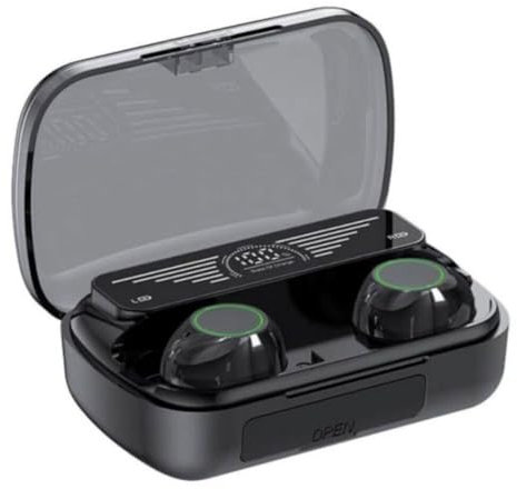 Digital Display Wireless Earbuds, Bluetooth 5.3 Earphones with Built-in Mic, in-Ear Headphones with Finger Control Charging Case LED, Noise Reduction Headset for Music Gaming Sports Men and Women