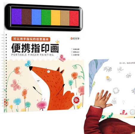 YUNFANG Mess Free Finger Painting | Washable Finger Drawing | Safe Vibrant Creative Funny Washable Finger Paint Set With Painting Book Art Painting Supplies Gift For Kids