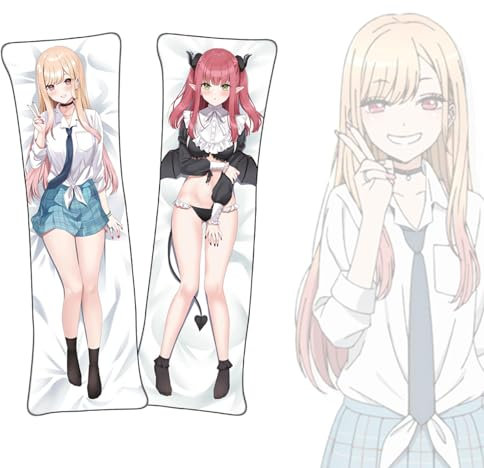 Anime Kissenbezüge My Dress-Up Darling Kitagawa Marin Dakimakura kurzer Plüschstoff doppelseitiger Anime Körper Kissenbezug
