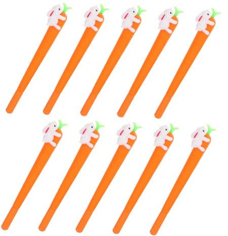 GRIRIW 10 Stücke Gelstifte Karotte Kaninchen Niedliche Cartoon Stifte für Schule und Büro Perfekt für Ostern und Tintenroller für Kreative Projekte und Schreibarbeiten