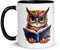 Taza Búho Diseño Café Té Animales Gráfico Regalo Original Naturaleza Salvaje Animales Aves Rapaces Lector Amor Divertido (Lector de búhos)