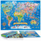 Educational & Learning World Map Jigsaw Puzzle, Geography Puzzle with Continents & Countries - learn world map Jigsaw for Kids Age 7+, Fun Activity for the for Children (World Map)