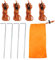 4 Pack 4mm Tent Guide Ropes Guy Line Reflective with Guy Cords Tensioners and Tent Pegs Fixing Nails with 1 Stroage Bag for Outdoor Camping Hiking (4 Ropes+Tensioners+Pegs / 1 Bag)