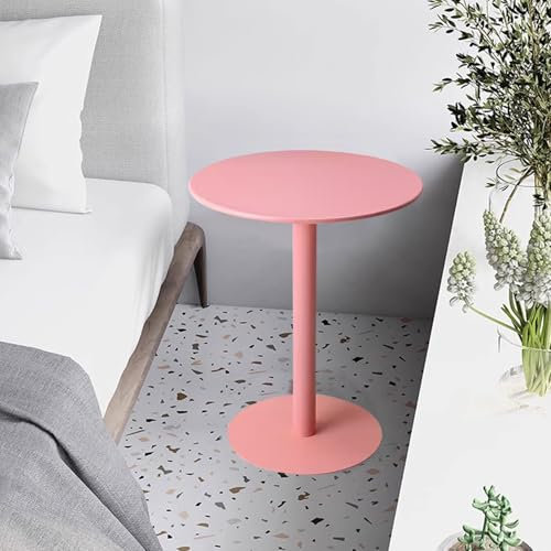 Table de bar rose, table de pub ronde, table de bistrot pour cocktail, table haute pour petits espaces, table basse pour boissons, bureau de cuisine, table haute pour intérieur et extérieur(60x60x72cm