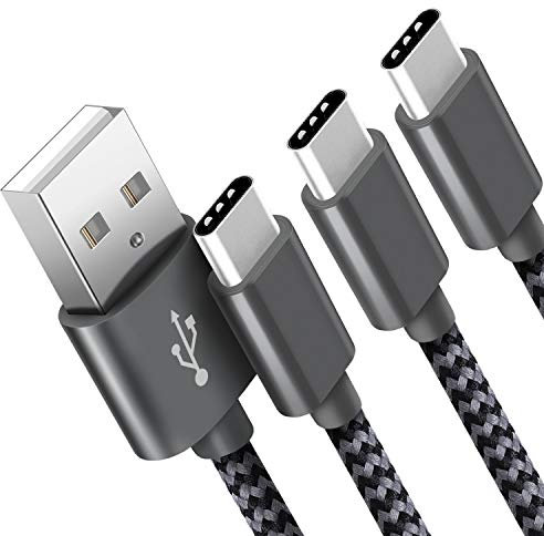 SUCESO USB C Charger Cable [3Pack 1M+2M+2M] Type C Cable Fast Charging Cable Nylon Braided Compatible with Samsung Galaxy S24 S23 S22 S21 Ultra S10 S9 S8, Huawei P60 P50, Pixel 8, Switch PS5, LG etc