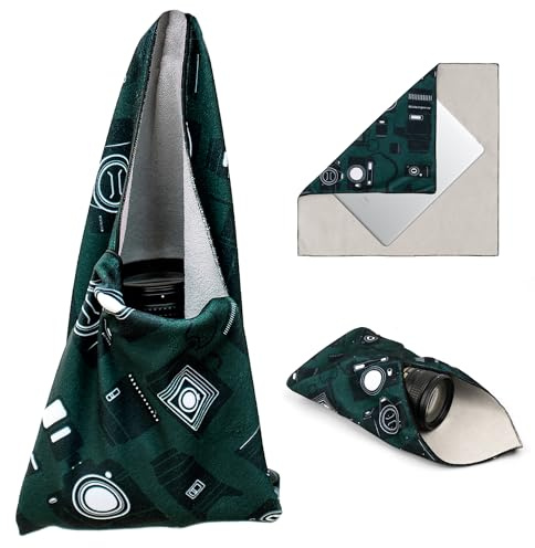 GCJUYA Kamera Wrap, Schutzhülle, Objektivtasche, Magisches Selbstklebendes Kamera Tuch, 45X45cm Protective Wrap für DSLR/Fotoausrüstung