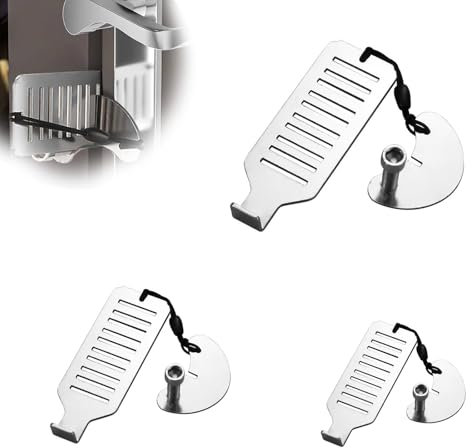 ZIJANG 3 Pièces Serrure Porte Chambre, Serrure de Porte Aucun Perçage Requis, Serrure Porte Interieure Portable, Adapté à L'appartement, aux Voyages et à L'hôtel