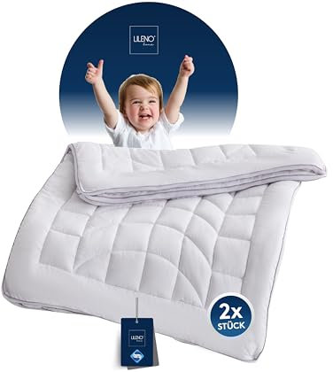 LILENO HOME Kinder Winterdecke 100x135 cm [2er Set] mit CoolComfort Klimanetz - extra weiche Kinder-Bettdecke 100x135 cm als Steppdecke - als warme Winter Decke - Kochfest bis 95°C