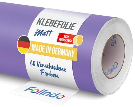 FOLINDO Möbelfolie selbstklebend 043 Lavendel Matt 5m x 31,5 cm - Klebefolie Möbel, Klebefolie Küche, Möbelfolie, Folie für Möbel, Möbelfolie selbstklebende Folie, Küchenfolie selbstklebend