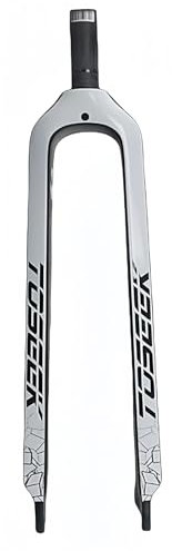 26/27,5/29 3K T800 VTT Fourche De VTT Super Légère 1-1/8 avec Frein À Disque Fixe Tube Droit sans Fil Entièrement en Carbone Fourche Avant De 28,6 Mm White,26in