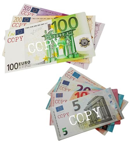 Lot de 175 feuilles pour jeu de marchand - Paquet de 25 x 5/10/20/50/100/200/500