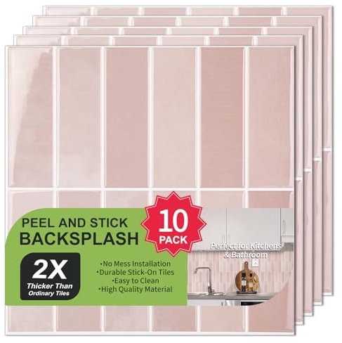 WoStick 3D Vinilo Adhesivo Pared, Azulejos Adhesivos Cocina Extra Gruesos, RectáNgulo Metro Placas Decorativas Pared Para Cocina, BañO, LavanderíA, 30.5x30.5cm