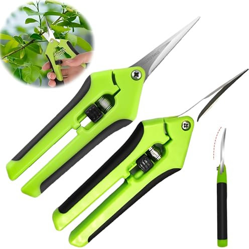 Trimmschere Gartenschere Klein 2 Stück, Rosenschere Pflanzenschere Blumenschere Scharf, Rostfreier Stahl Trimmschere Hanf für Zweige Bonsai-Pflanzen Blumen Ernten Von Früchten Gemüse