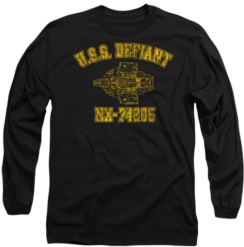 Star Trek Unisex Defiant Athletic Mens Long Sleeve T Shirt T-Shirt
