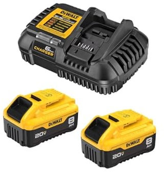 DEWALT 20V MAX Lithium-Ion Battery 2-Pack and Charger, 8.0 Ah, Battery Starter Kit (DCB208-2C)