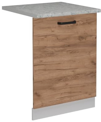 Vicco Geschirrspülblende R-Line, Geschirrspüler Fronttür, Goldkraft Eiche, 60 cm, AP Marmor