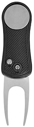 POENVFPO Golf-Divot-Reparaturwerkzeug, Divot-Werkzeug, Faltbarer Golf-Pitch-Reparatur-Ballmarker für Golfer (Black)