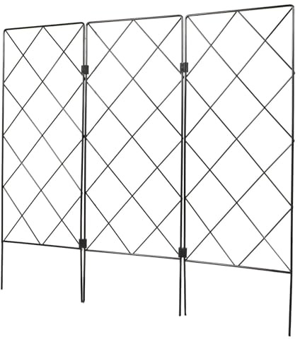 jojofuny Tuteur Pliable en Fer 60 CM X 53 CM Support pour Plantes Grimpantes et Légumes Treillis Jardin Robuste pour Concombres Pois et Tomates Porte-Boutures Multifonction pour Espace