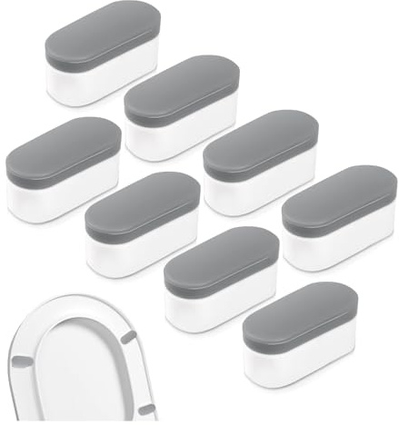 FQJKJPLU 8 Pieces Universal Toilet Seat Bumpers for Bidet, Self Adhesive Toilet Seat Spacer, Bidet Bumpers Pads Stop Sliding & Wobbling for Home Office