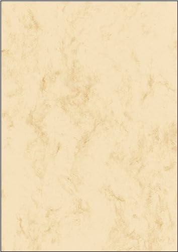 SIGEL DP372 Hochwertiges Marmor-Papier beige, A4, 100 Blatt, Motiv beidseitig, 90 g, Briefpapier, Speisekarte, aus nachhaltigem Papier