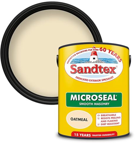 Sandtex Ultra Smooth Masonry Paint 5 Litre Stock Colours - Oatmeal