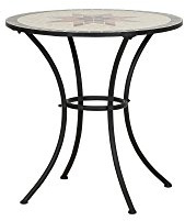 Siena Garden Tisch Stella, Ø70x71cm, Gestell: Stahl, pulverbeschichtet in schwarz matt, Fläche: Mosaik,Tischplatte: Keramik