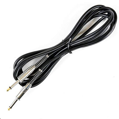 Lindo Heavy Duty Black 10ft / 3m Guitar Lead Jack To Jack Guitar Cable with Silver Tip Plug