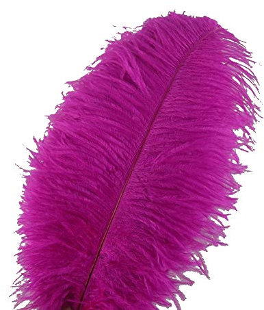 Sowder 10pcs Strauß-Federn 12-14inch (30-35cm) für Haupthochzeits-Dekoration (fuchsia)