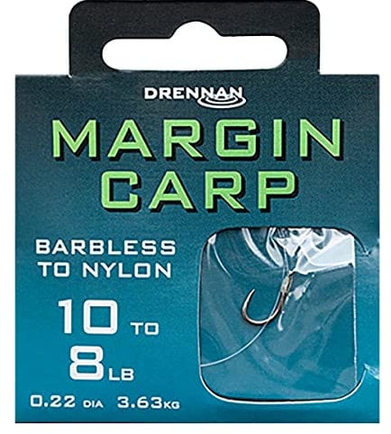 Drennan Margin Carp Hooks To Nylon Barbless 14 To 6lb Qty 8