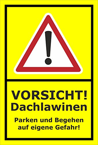Melis-Folienwerkstatt Schild Vorsicht Dachlawinen - 30x20cm - 3mm Aluverbund – 20 VAR S00018-043-C