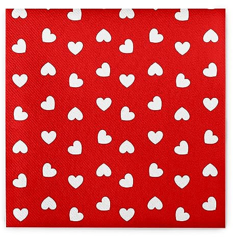 Sovie HOME Serviette LOVE | Airlaid-Servietten 40x40 cm | Valentinstag Herz Geburtstag Hochzeit Party | 12 Stück