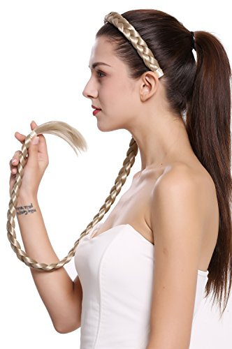 WIG ME UP - N1038-22 Haarteil Zopf an Haarreif geflochten super lang Tracht blond 95 cm