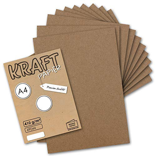 75x Vintage Kraftpapier DIN A4 410gr Natur-braunes Recycling-Papier Bastel-Karton Künstler-Karton Künstler-Pappe - Umwelt by Gustav NEUSER