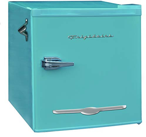 Frigidaire EFR176BLUE Mini refrigerador con abrebotellas integrado para oficina, dormitorio, dormitorio o cabina, 1.6 pies cúbicos, 16 pulgadas de profundidad x 18.5 pulgadas de ancho x 18.5 pulgadas