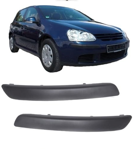DM Autoteile 9013 Stoßstangen Leiste RE+LI vorne kompatibel für VW Golf 5 Stoßleisten Leisten Set Schwarz