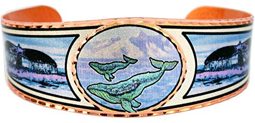 Copper Reflections Alaska Tierwelt Tier und einheimische Armbänder-Eisbär/Elch/Killerwale/Papageientaucher Totem/Heulender Wolf (Buckelwal)