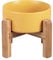 Jaune Hauteur Porte-gamelle Surélevée Pet Gamelles pour Chien et Chat Gamelles Chien Chat Céramique avec Bambou Support en Bois
