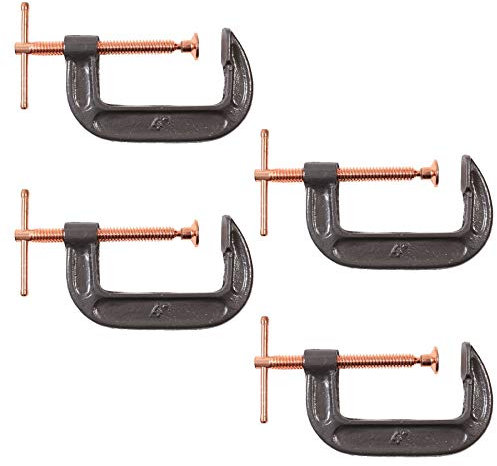 White Hinge 4X Heavy Duty 4 G Clamp | Copper Threaded 100mm Bronze