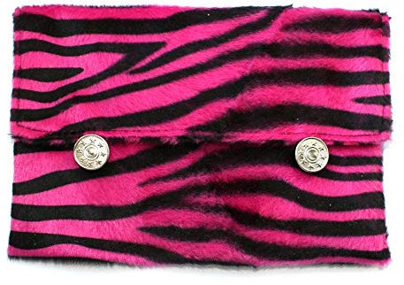 Tabaktasche Zigarettenetuis Tabak Rollen, Yolo Boden, Maße: 18 x 13cm, Zebra - Muster: schwarz/pink