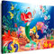 Julia-Art - Bilder Film Cartoons Tiere Kinder Meerjungfrau Fische 150 x 100 cm LeinWandBilder Xxl - 1 Teilige WandBilder Art 3D Modern Kunstdrucke w-a-2063-66