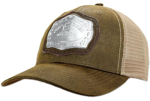 JOHN DEERE Oil Skin Look, Belt Buckle-Brown-Os