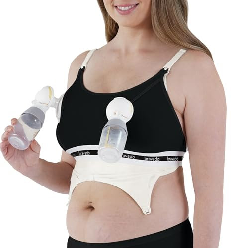 Bravado Designs Sustainable Clip and Pump Hands-Free Pumping Accessory | Black | M