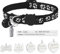 Uiopa Katzenhalsband mit Sicherheitsverschluss + Hundemarke mit Gravur + Adressanhänger, Hundehalsband mit Name & Glöckchen, Verstellbar Halsband für Katze und Hund (Schwarz)