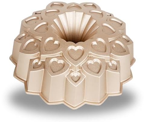 Baker's Secret Nonstick Fluted Cake Pan, Perfect for Fluted Cakes, Die Cast Aluminum Cake Pans, 2 Layers Non-stick Coating For Easy Release, Fluted Cake Pans - (Amour)