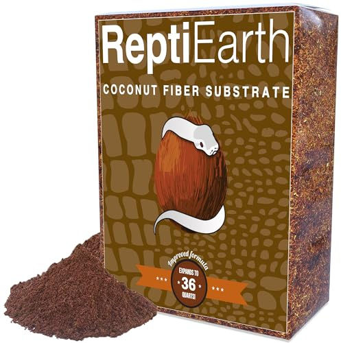 ReptiEarth Reptile Bedding, Fluffy Coconut Fiber Substrate 36 Quart Organic Coco Ready to Use for Bioactive Snake Terrarium, Lizard Tanks with Plants, for Frog, Tarantula or Hermit Crab Habitat