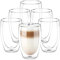 Wilmax - Verres thermiques double paroi - Verres à café - 500 ml - Lot de 6 - Verres à latte macchiato double paroi - Verres à cocktail - Verres à thé - Tasses à cappuccino - Verres à boire