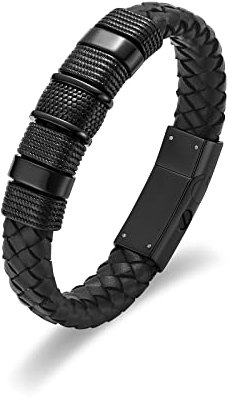 Minicremation Einäscherung Urne Armband für Asche Keepsake Manschette Armreif Lederarmband für Frauen Männer Memorial Einäscherung Schmuck Urnenhalter (20, Schwarz)