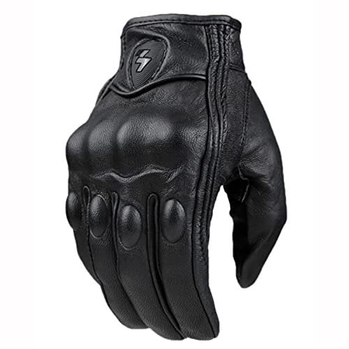 COOKOE Handschuhe Leder echtes Schaffell Motocross Motorrad Biker Rennwagen Reiten Moto Handschuhe Herren