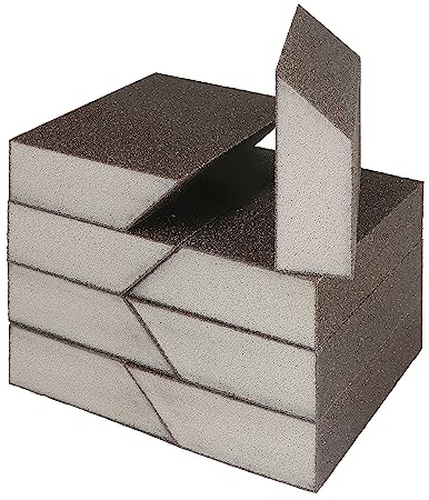 80 Grit Angled Sanding Blocks, Jamiikury Coarse Sponge Sand Block Washable and Reusable, Wet & Dry Sandpaper Block for Wood Metal Drywall and Furniture Paint - Pack of 8